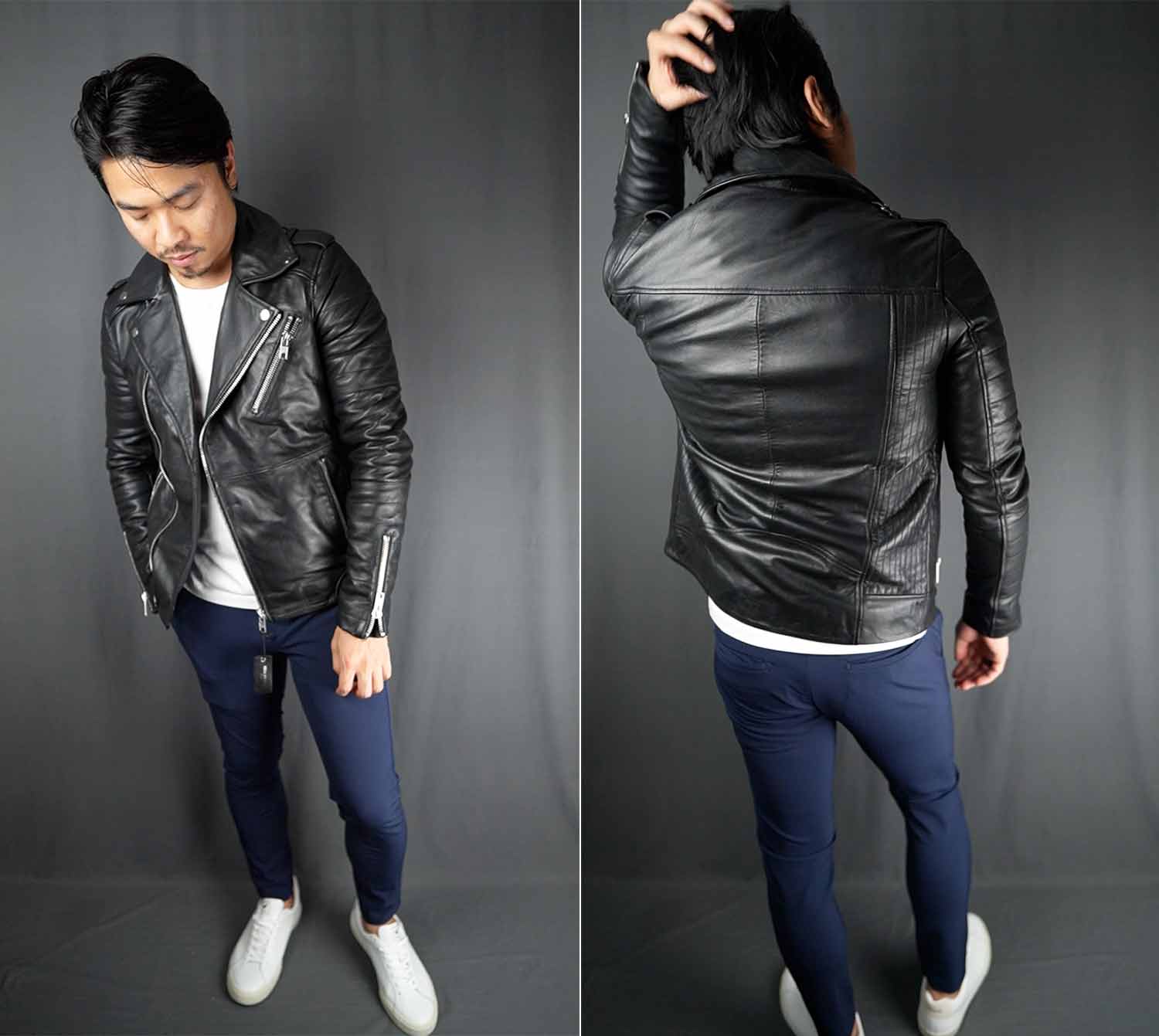 ASOS Barneys Originals Quilted Leather Jacket Styling