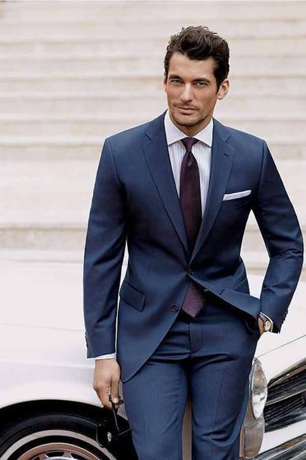 business office style blue suit