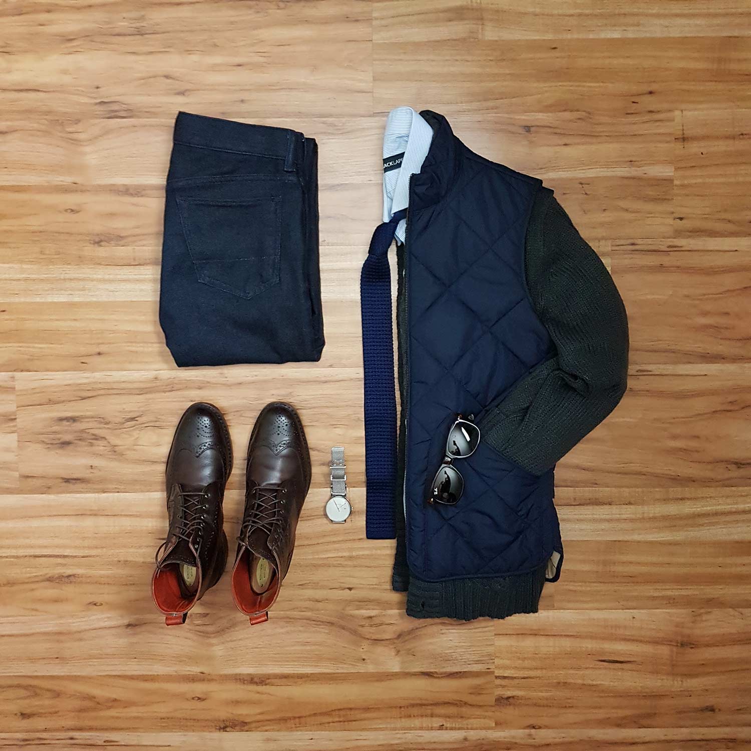 How To Wear A Casual Vest Flatlay 3