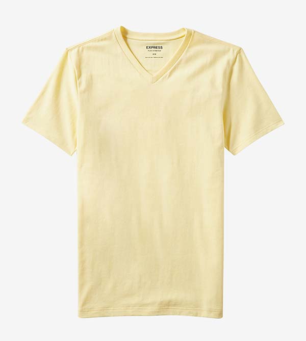 Express Yellow V-Neck T-Shirt