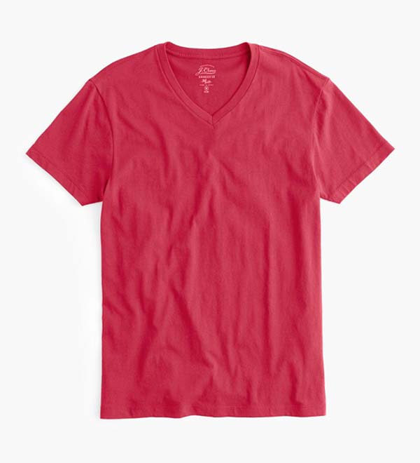 J. Crew Red V-Neck T-Shirt