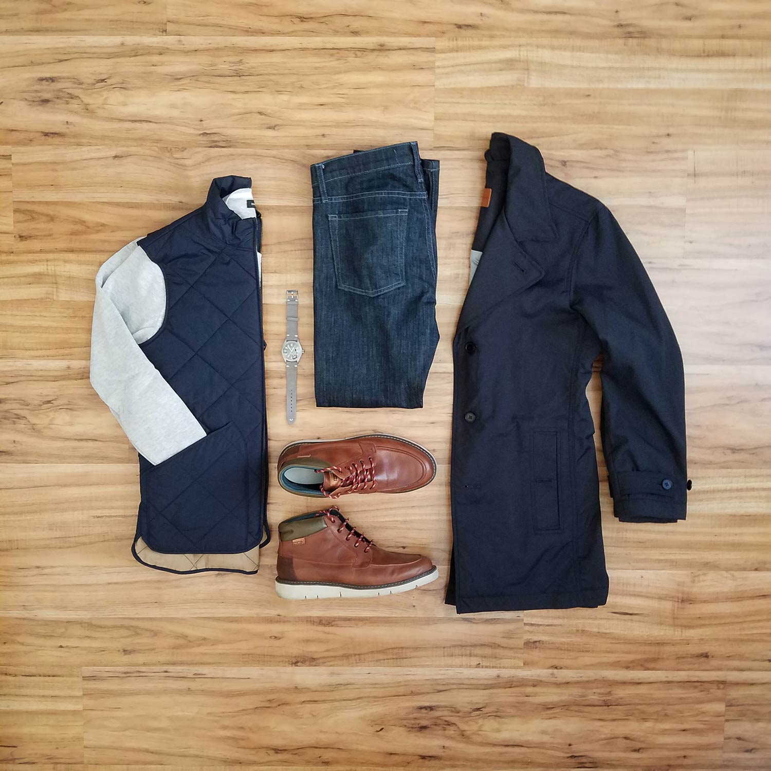 How To Wear A Casual Vest Flatlay 1
