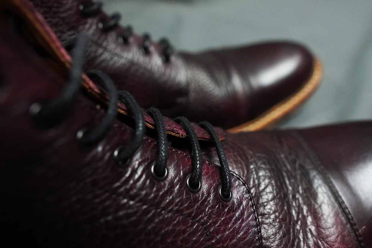 rome boot laces detail shot
