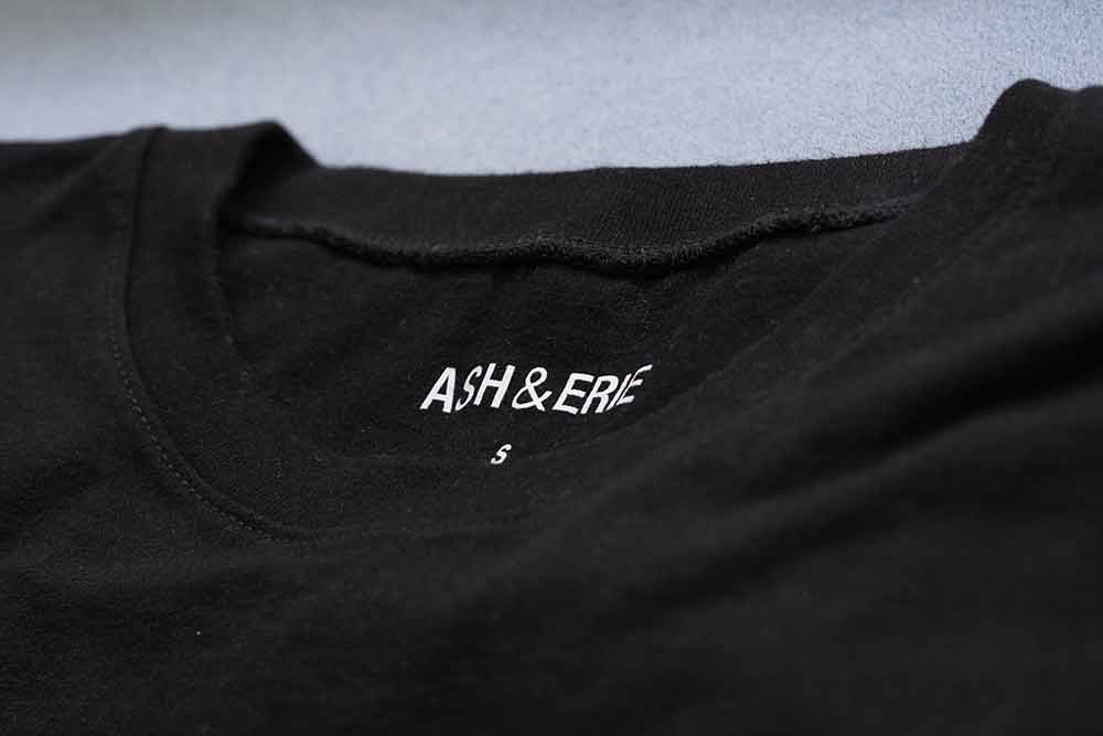 ash and erie tshirt details