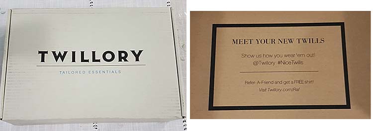 Twillory Shirts Packaging