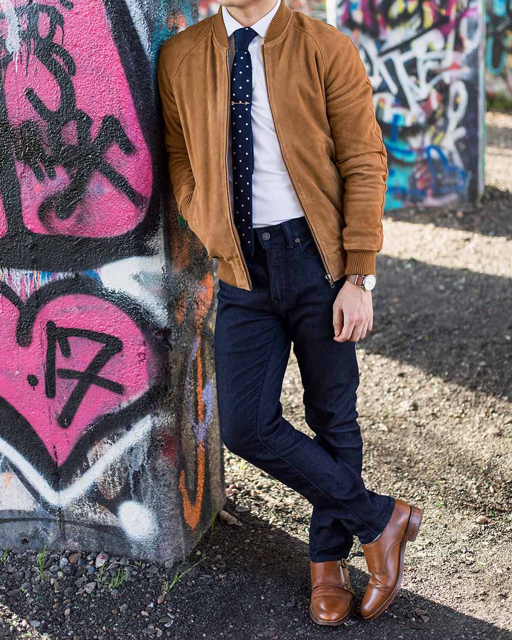 Smart Casual Bomber Jacket Outfit