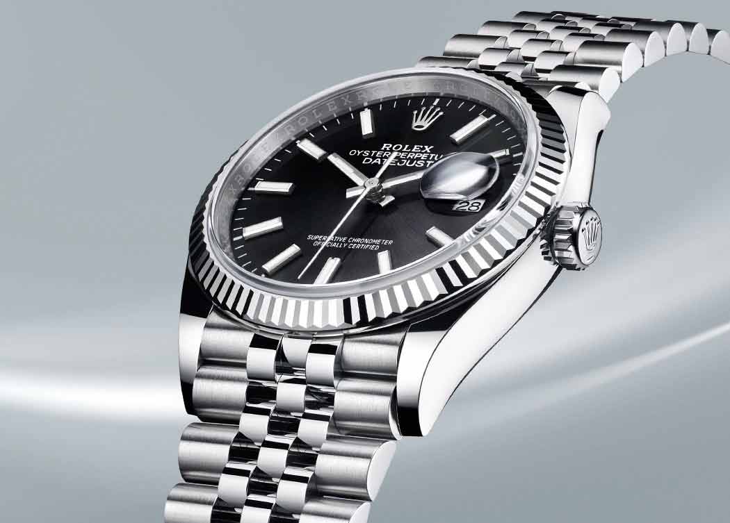 Silver Stainless Steel Rolex Oyster Datejust Watch
