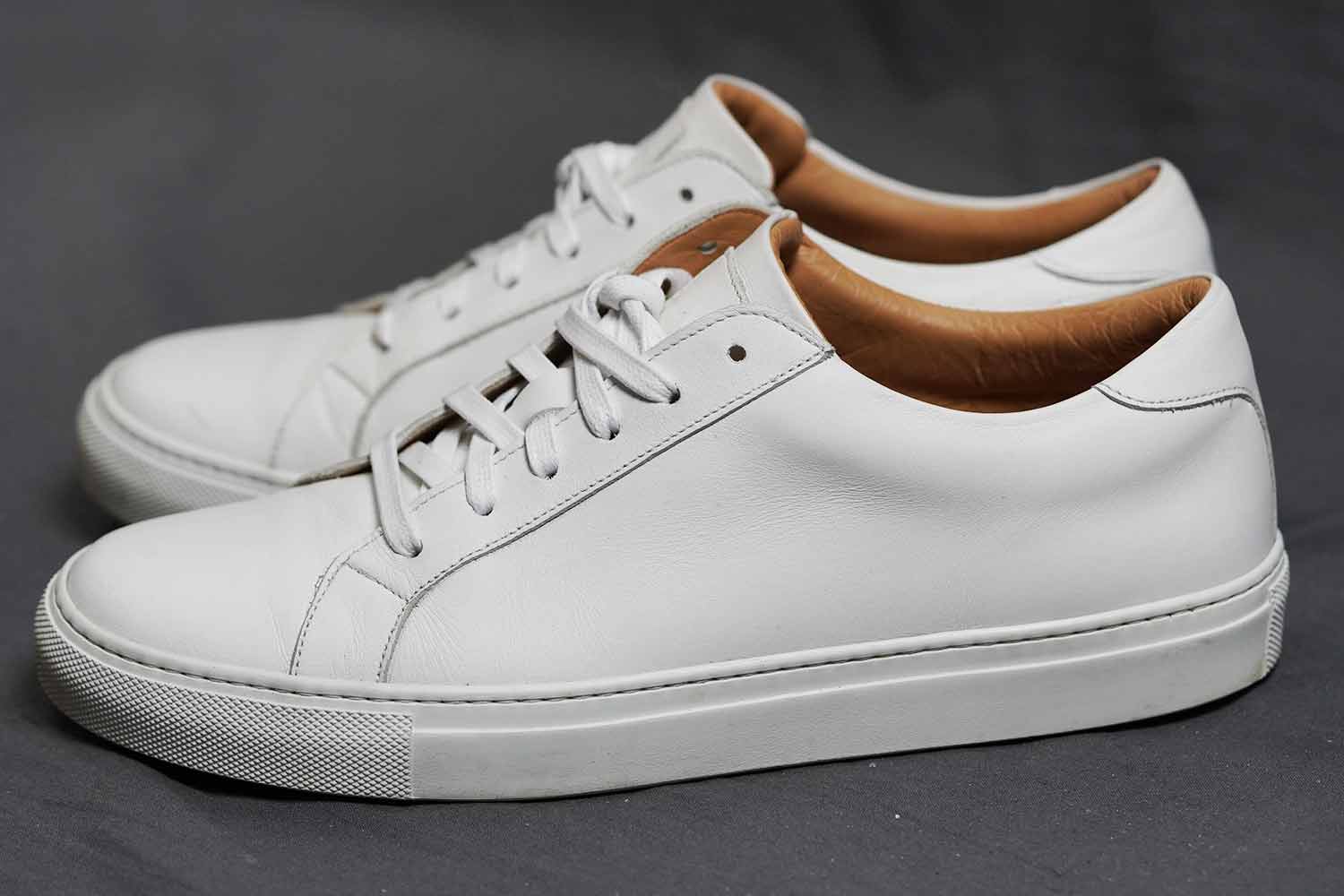 Ace Marks Duke White Leather Sneaker Side Profile
