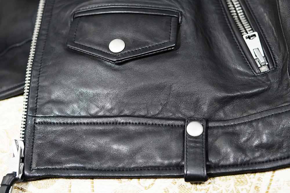 leather jacket accent details