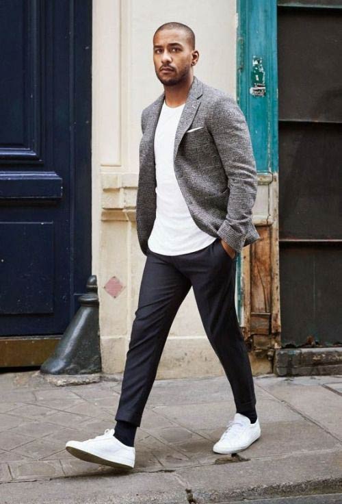 white sneakers with sport coat outfit 1