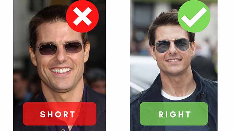 face length sunglasses examples