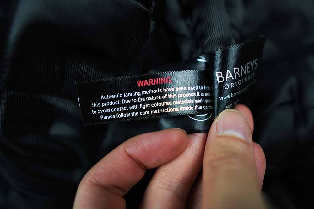ASOS Barneys Originals Belted Leather Jacket Care Instructions