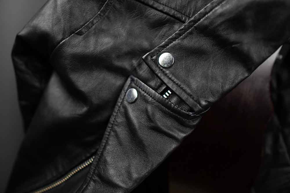 ASOS Barneys Originals Belted Leather Jacket Notch Lapel