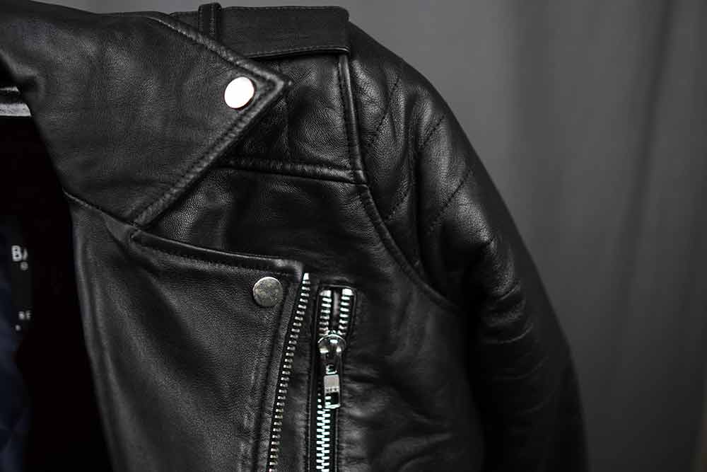 ASOS Barneys Originals Leather Jacket Collar Detail