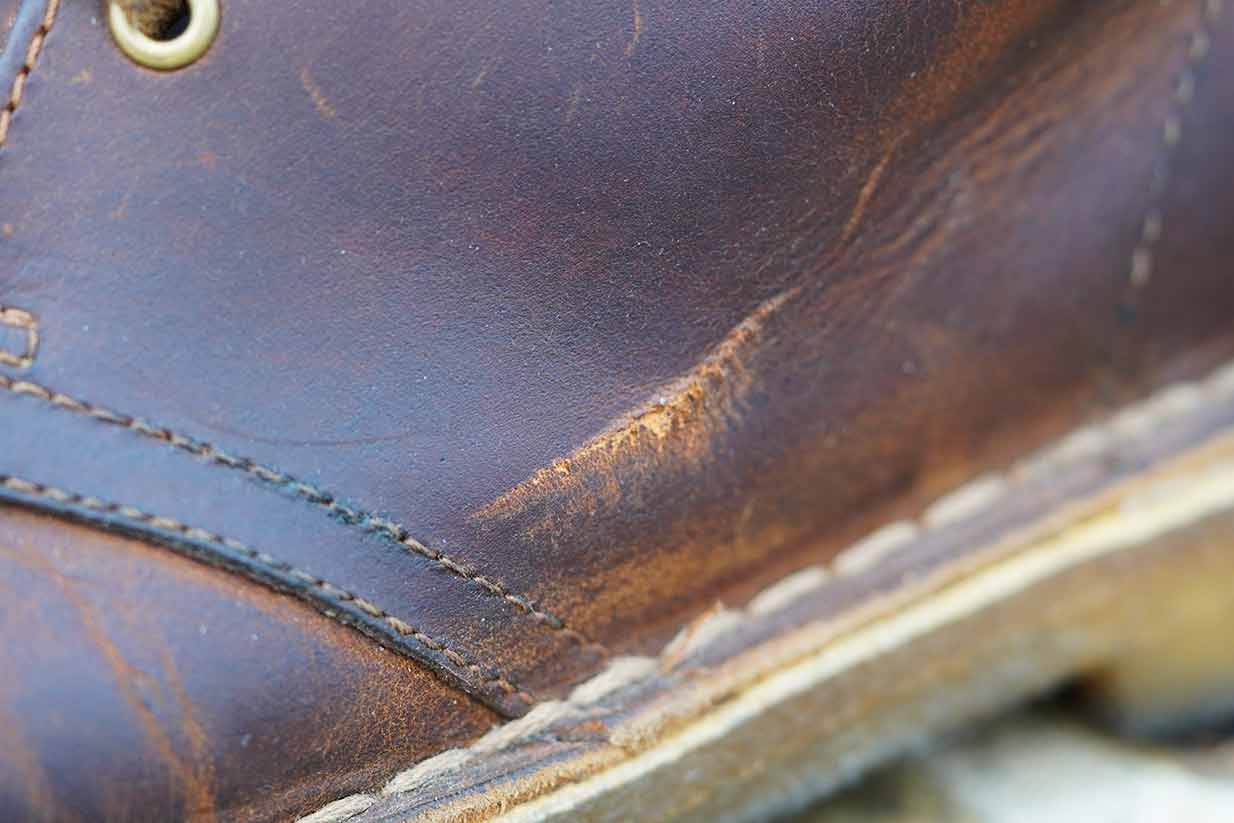 beeswax desert boot scratch details