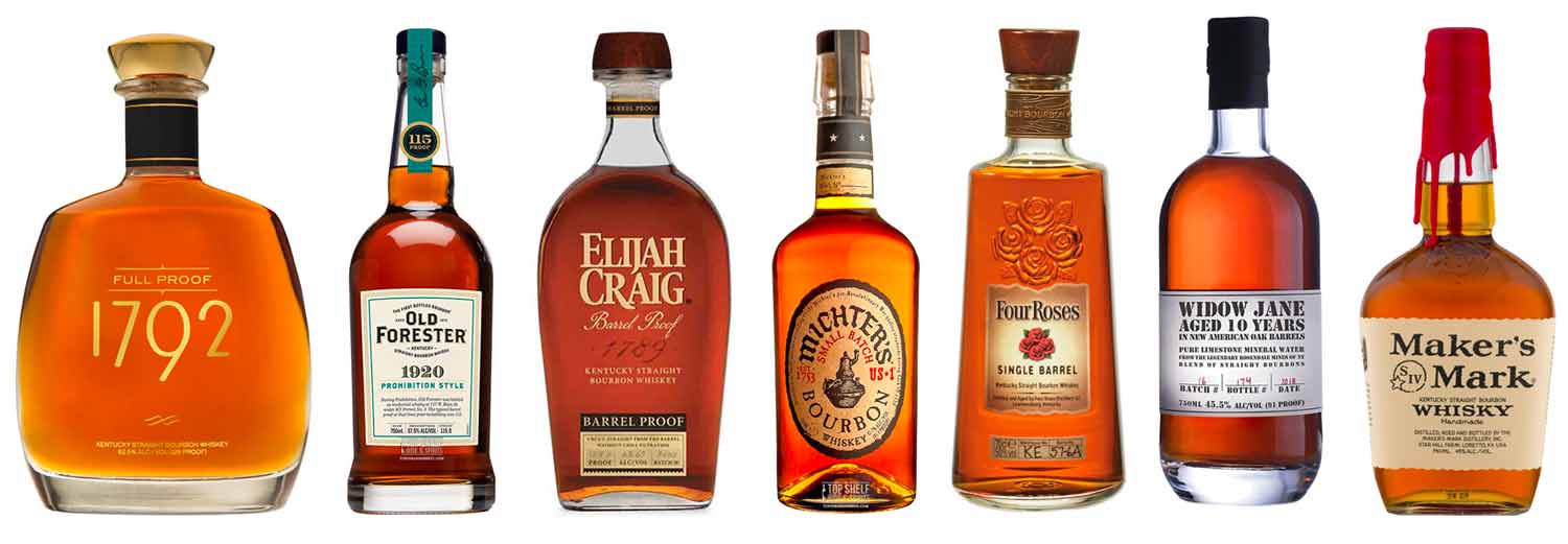 7 best bourbons brands collage