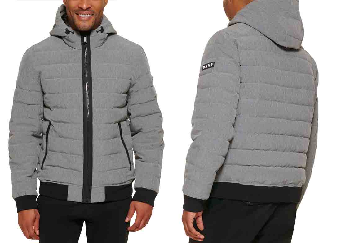 20 dkny quilted hooded bomber jacket hero