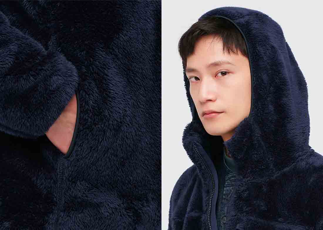 8 uniqlo windproof fluffy fleece hoodie 2up