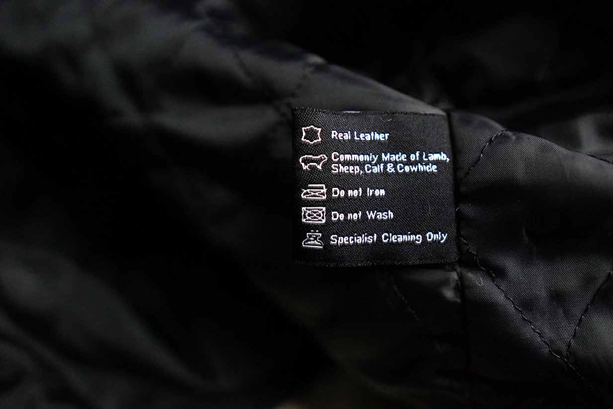 the jacket maker tag care label