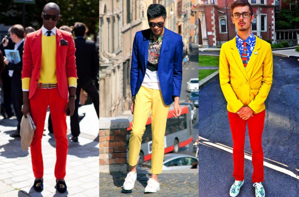 excessive bold colors in mens fashion