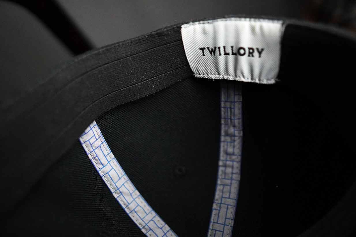 twillory twill cap tag logo