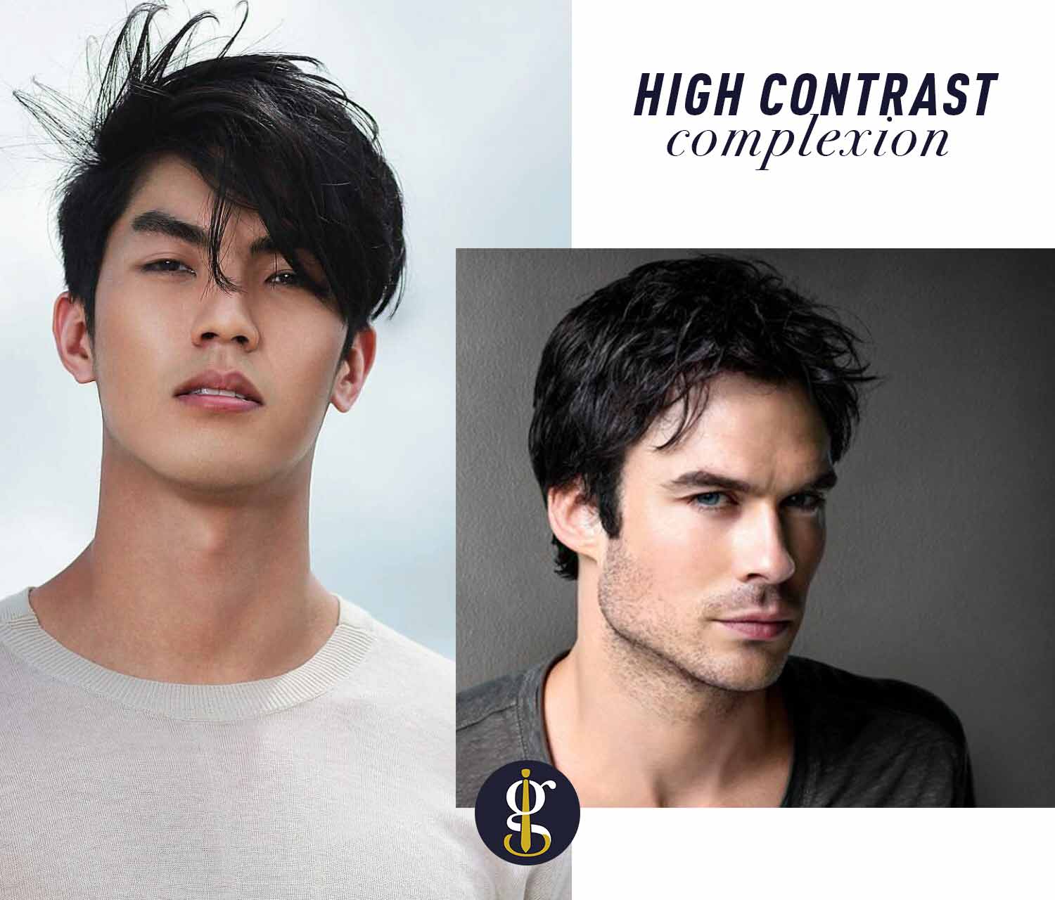 men high contrast complexion