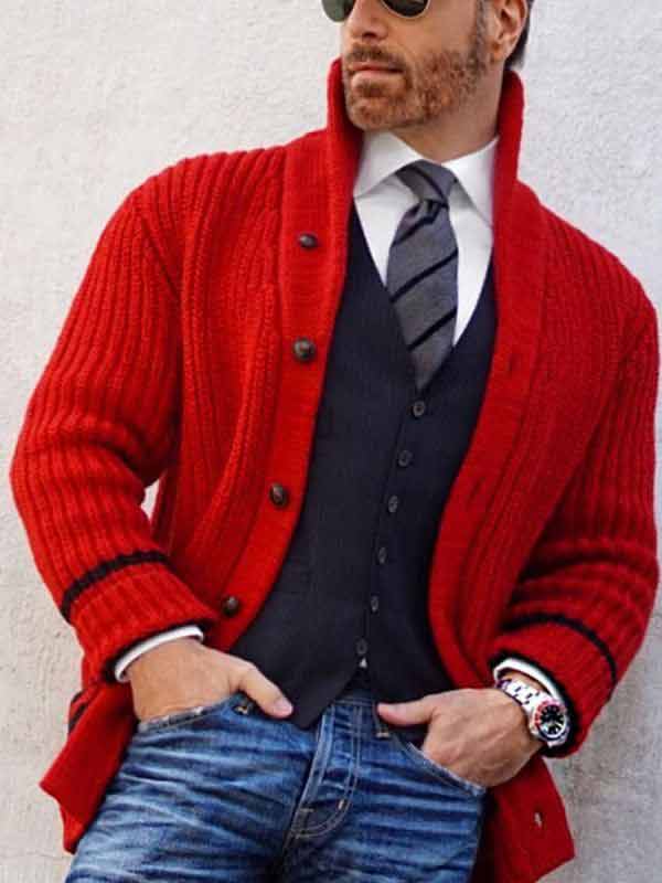 red and black power move cardigan vest 2