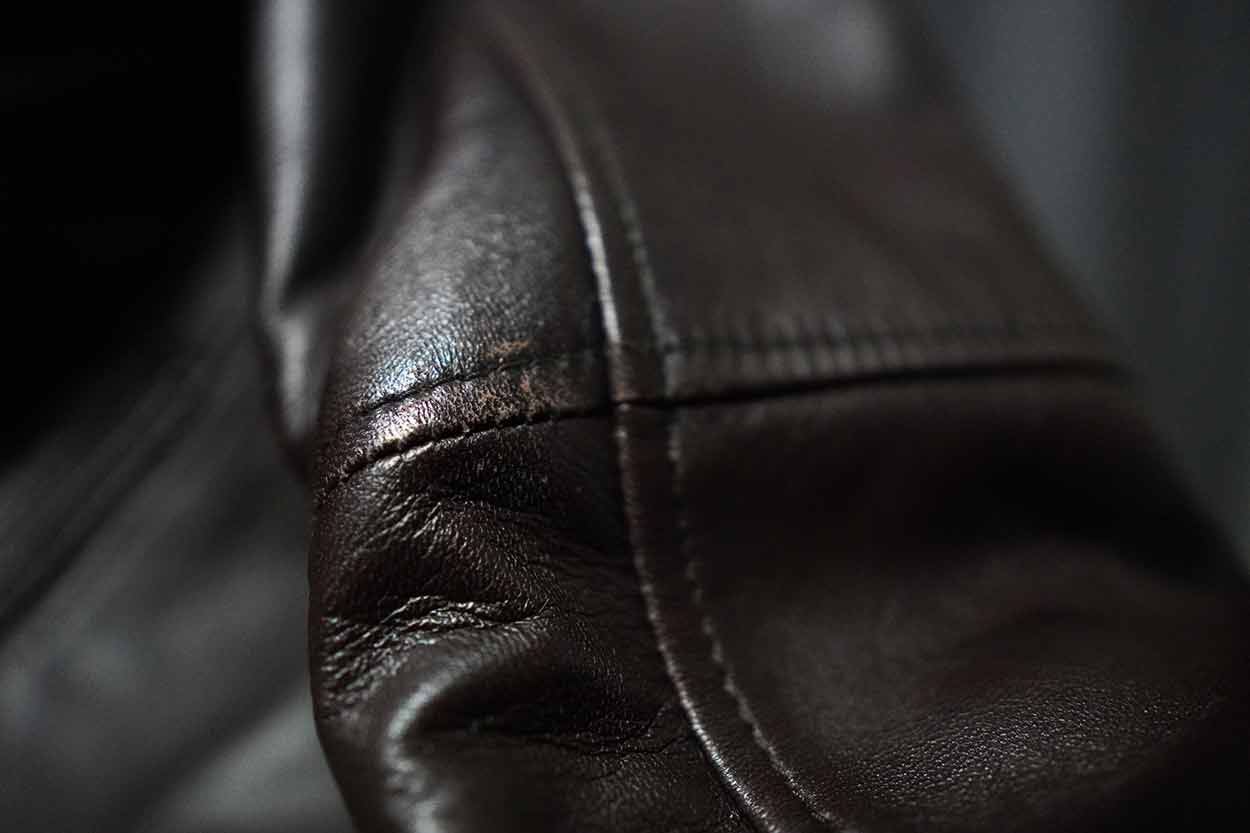 lambskin leather jacket wear and tear sleeve
