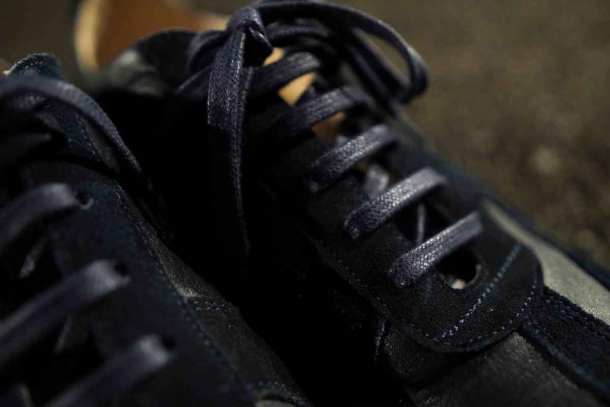 morgen trainer navy waxed laces