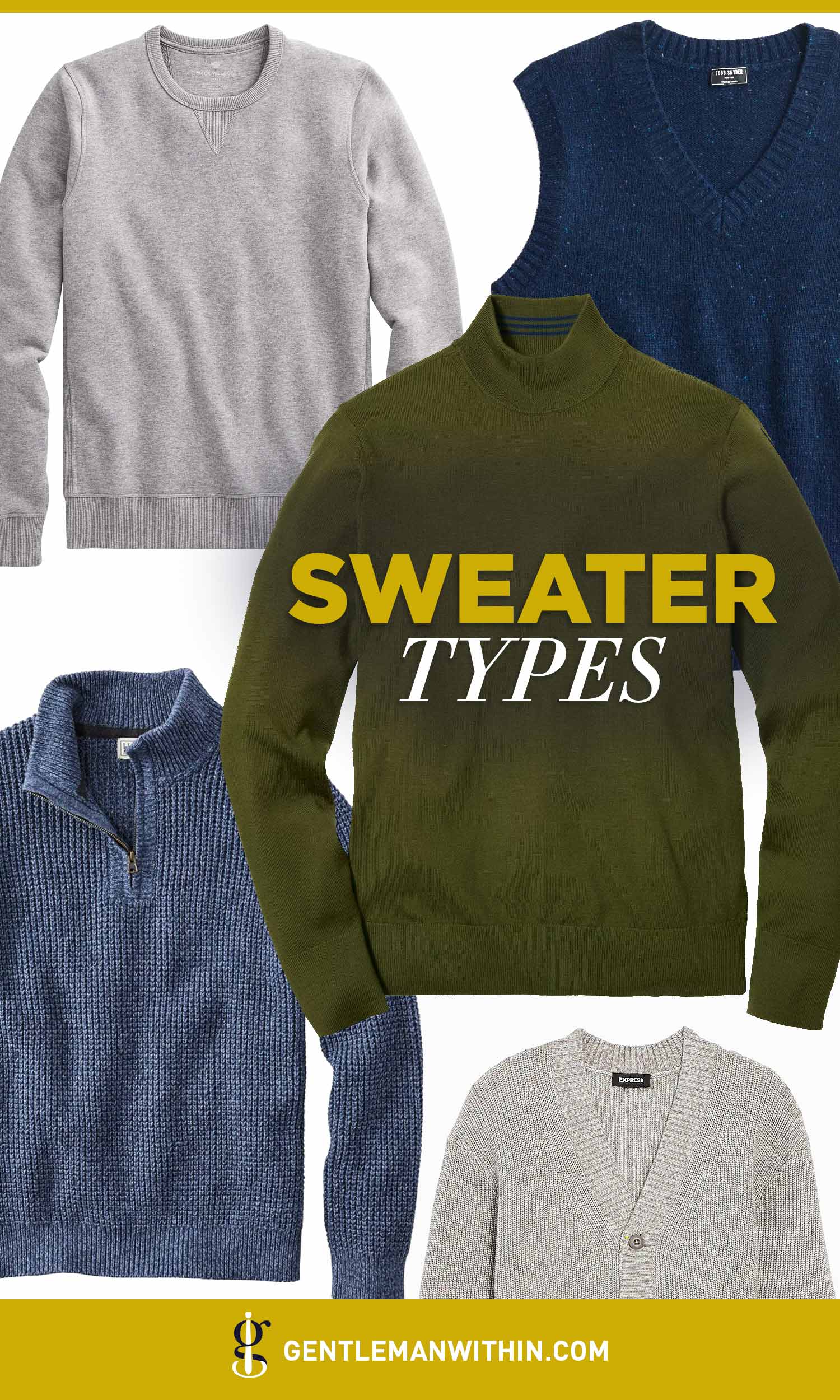 Types of Fashionable Sweaters for Men Pin