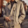 london fashion week slim fit trench coat wallet chain trend